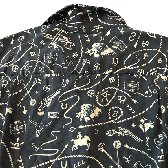 H Bar C California Ranch Men's Shirt XL Rockridge in Navy Blue Pearl‎ Snap - Picture 4 of 10